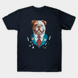 Bulldog Boss Print Art T-Shirt